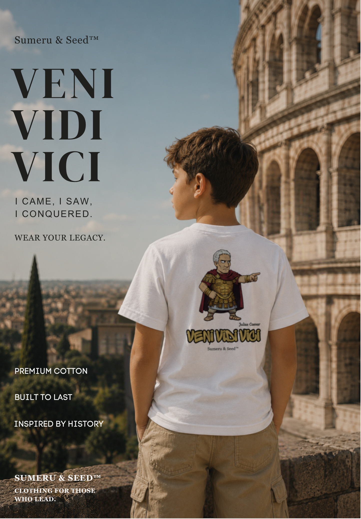Julius Caesar Veni Vidi Vici Graphic T Shirt