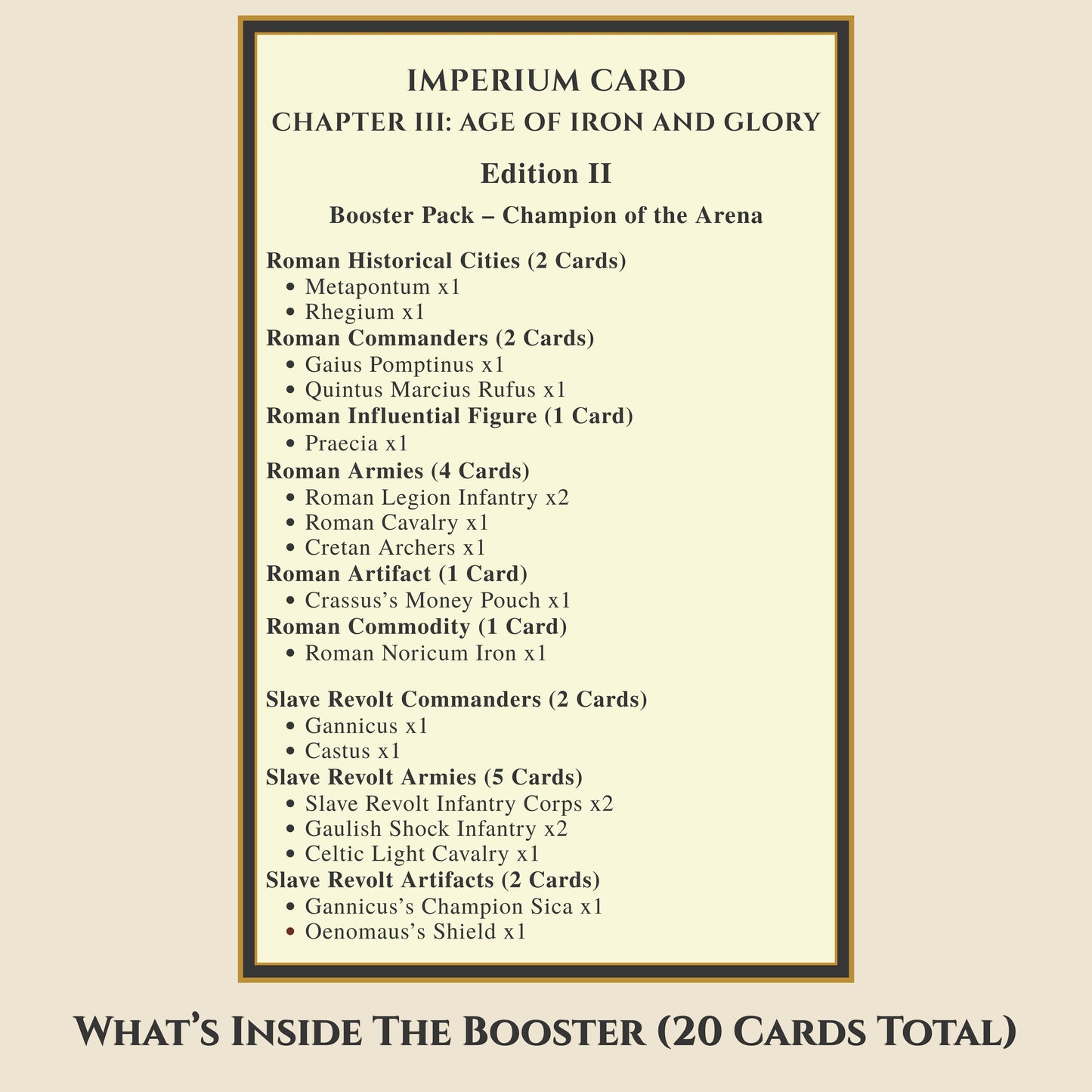 Champion of the Arena (Booster Pack)